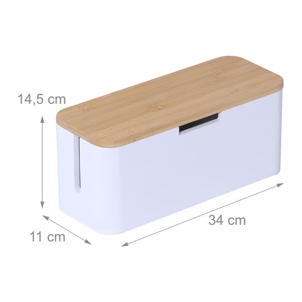 Kabelbox i bambu – Rymmer 6-vägs grenuttag, magnetiskt lock