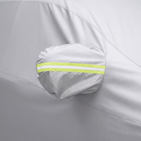 Udendørs biloverdækning til hatchback, 400–435 cm, sølv