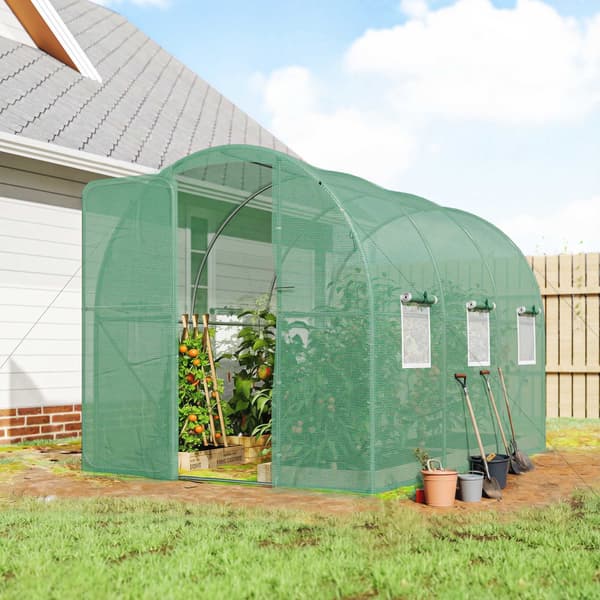 Drivhus i polytunnel, 2x3m, PE-overdækning, stålramme