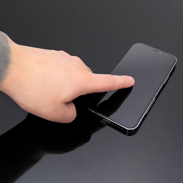Helskärmshärdat glas med ram för iPhone 15 Pro Max, svart