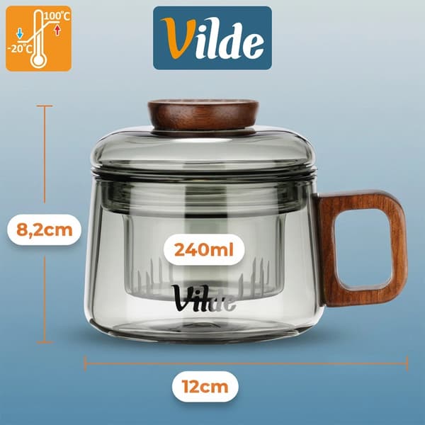 Glaskrus med borosilikat-infuser, 240 ml