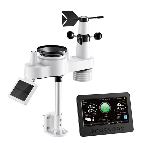 Wi-Fi väderstation, 7-i-1, 7-tums TFT, solsensor