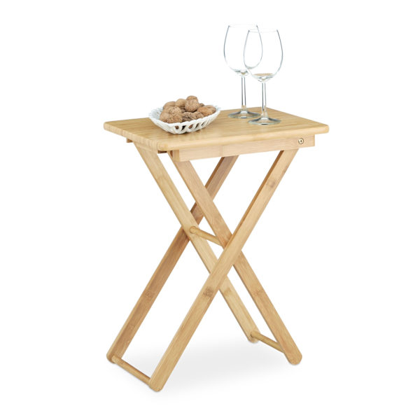 Sidobord bambu hopfällbart
