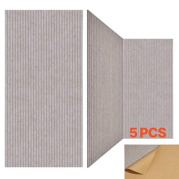 Akustikpaneler, 5-pack 120x60cm självhäftande polyester