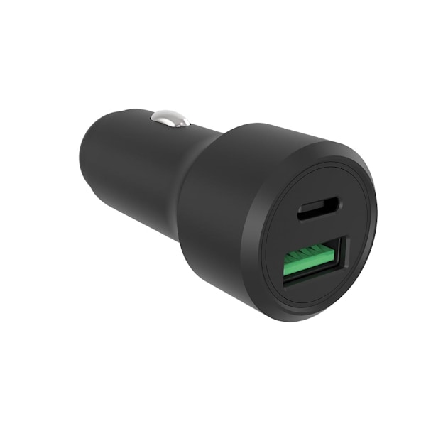Usb biloplader - Aluminiumshus - 2 udgange - Usb-A & Usb-C - 38W