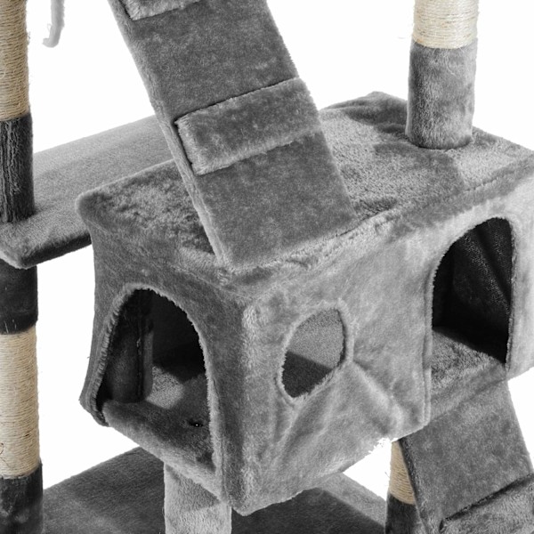 Kradsestolpe Xxl Cat Cave Ladder Klatretræ Multi-Level Grå 50X50X170Cm
