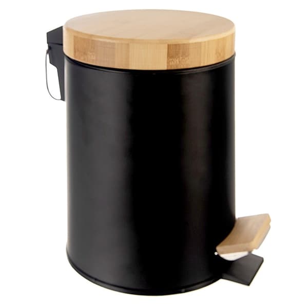 Metalaffaldsspand med pedal sort SORT 3 l