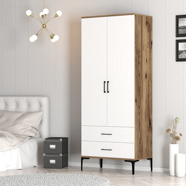 Garderobe Kumsal T - Valnød, Hvid