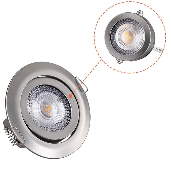 LED infällda taklampor, 6-pack, dimbara, vridbara
