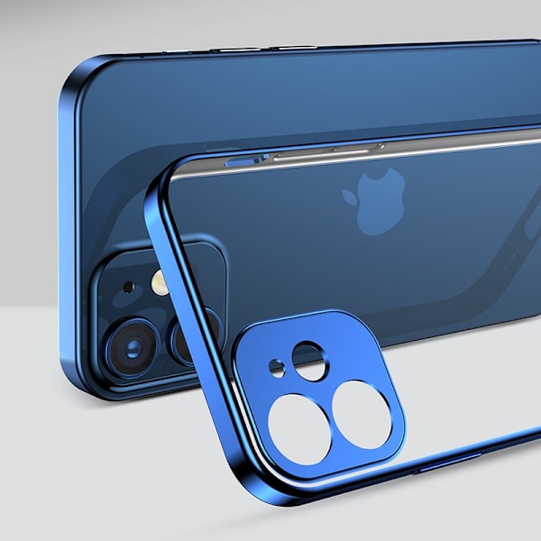 Ultratyndt gennemsigtigt etui med metallisk ramme til iPhone 12 mini sort