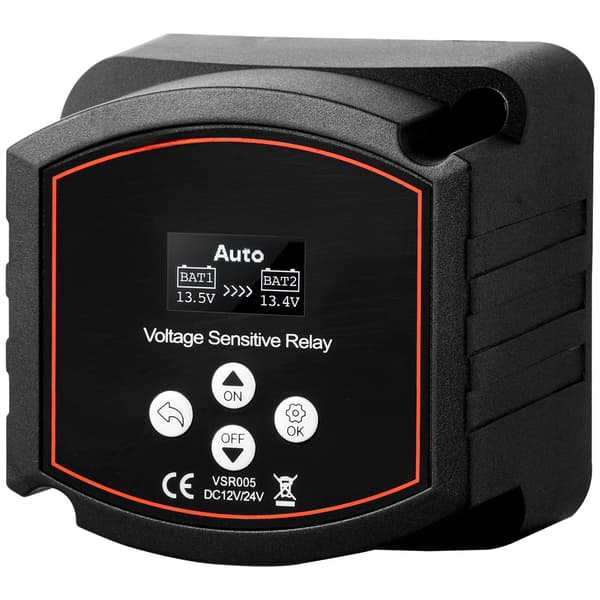 Dubbel batteriisolator 12V 300A VSR, LCD, manuell auto