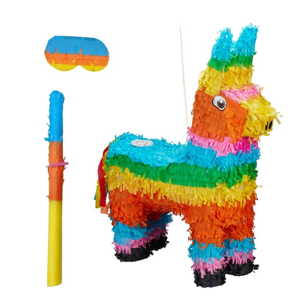 Æsel Piñata-sæt med flagermus og maske til fester