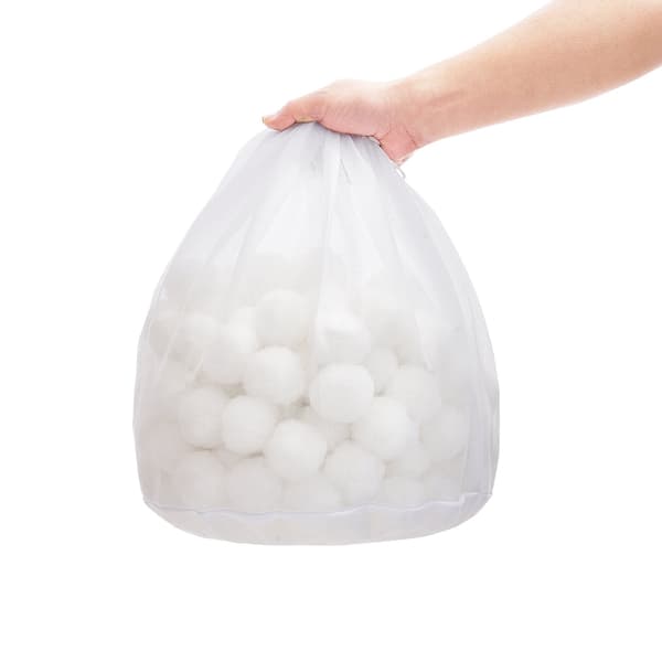 Poolfilterbollar 1,6 kg, återanvändbar polyester, tvättpåse