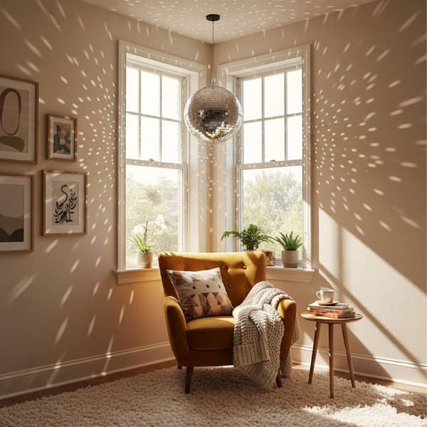 Diskokugle 20 cm – Loftmontering, spejlfinish