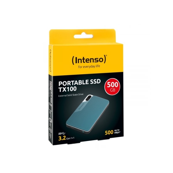 Intenso Externe SSD TX100 500GB USB 3.2 Gen 1x1 Grå/Blå 3826450