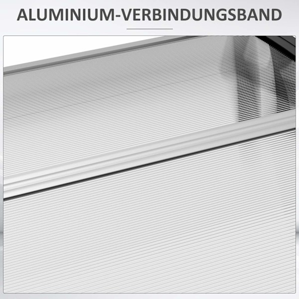 Skrivebords baldakin til hoveddør 200 x 96 x 27 cm baldakin med UV-beskyttelse, regnbeskyttelse solafskærmning til udvendig aluminium sort