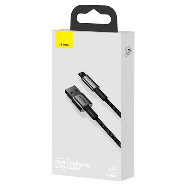 Stark flätad kabel USB Iphone Lightning 2,4 A 2 m svart