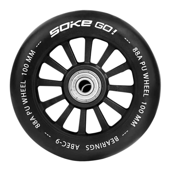 Sorte hjul til scooter 100 mm - 2 stk