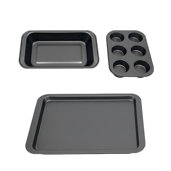 3-delt non-stick bageformsæt – muffin, brød, bradepande