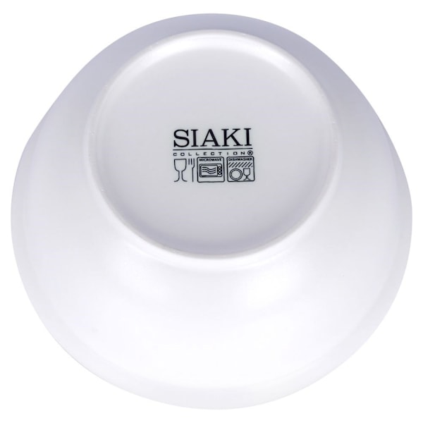 Keramikskål 750 ml, vit/brun, diskmaskin- och mikrosäker