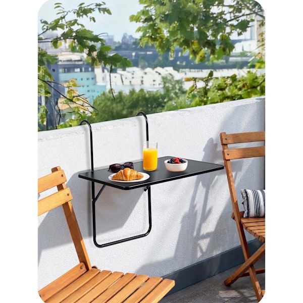 Slidstærkt altanbord 60x43cm foldbart Sofotel SO-982 sort