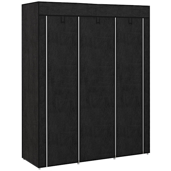 Kankainen Vaatekaappi, Jossa Vaatetanko, 8 Tasoa, Vaaleanharmaa, 125X43X162,5Cm, Tilaa Säästävä Taitettava Kaappi Eteiseen