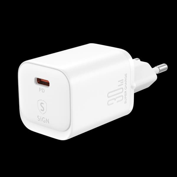 Single-Port Snabbladdare, 30W - Vit