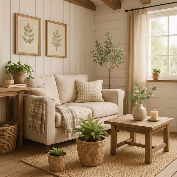 Rund blomkruka i set om 3 – Rustik vassdesign