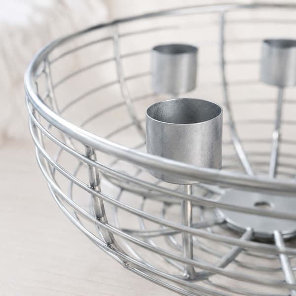 Adventskransholder af sølvmetaltråd – 20,5 cm