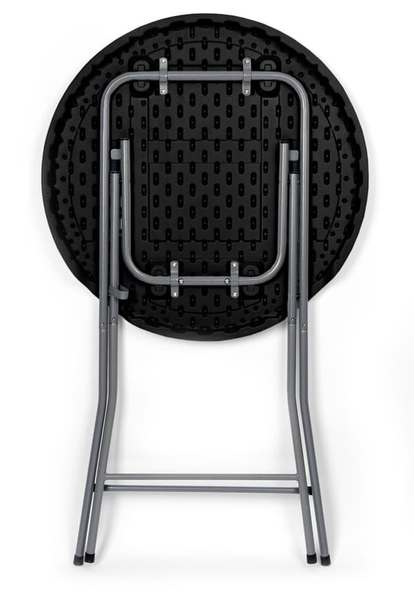 Sammenklappeligt cateringbord, rundt, 80 cm, sort