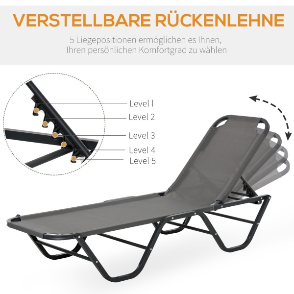 Liggestol Strandseng 5-Lags Aluminium Haveseng Relax Liggestol T