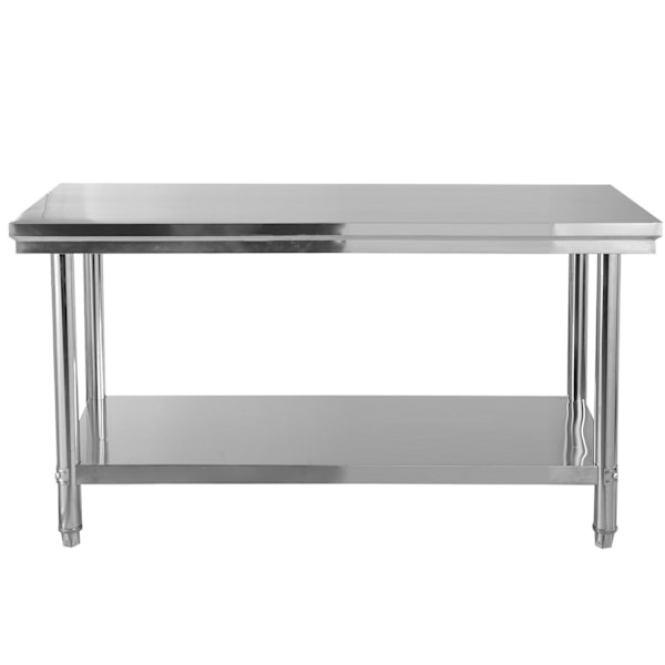 Rustfrit køkkenbord arbejdsbord gastrobord rustfrit stålbord 122x61x90cm
