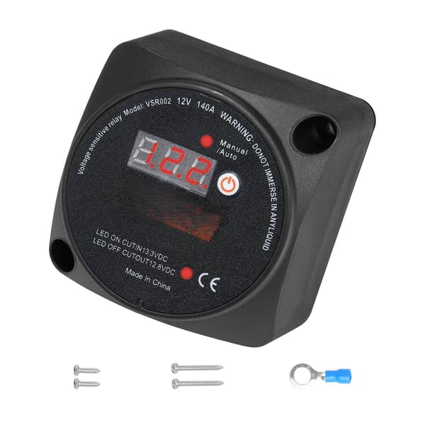 Dubbel batteriisolator 12V 140A VSR-relä med LCD