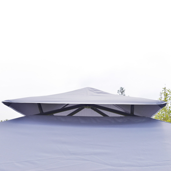 Pavilion Party Teltta Double Roof 3.45X3.45X2.68M Metal Polyester Harmaa