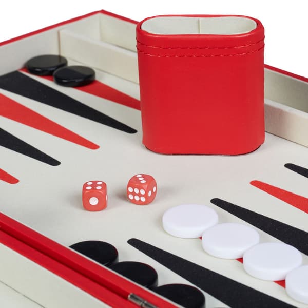 Rød backgammon taske