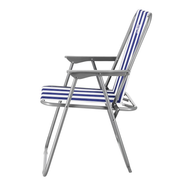 Fällbar campingstol, blå-vit, bärbar design