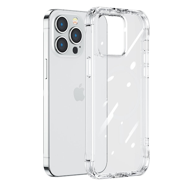 Cover til iPhone 14 Pro Max, pansret cover med kroge, stativ, gennemsigtig