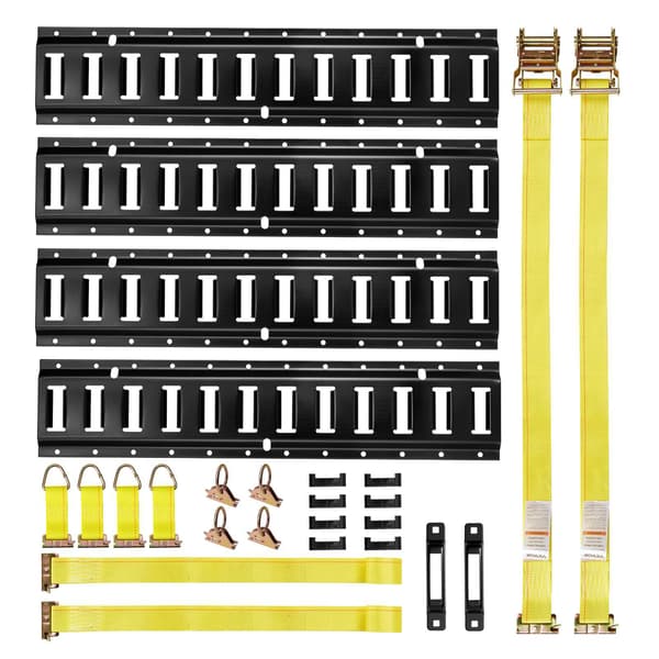 E-Track-skenor för fastspänning, 4-pack 60 cm skenor, remmar