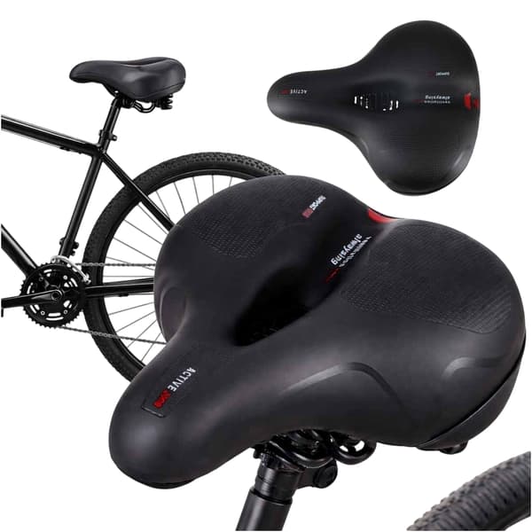 Cykelsadel, Bred skum, Reflekterande, Ventilerad