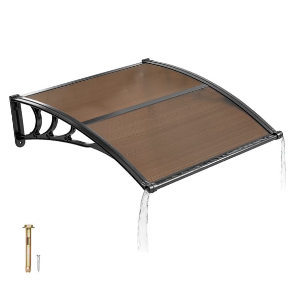 Dörrmarkis i polykarbonat 91 x 101 cm, brun, dränering