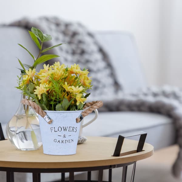 sæt med 3 kunstige blomster i potte