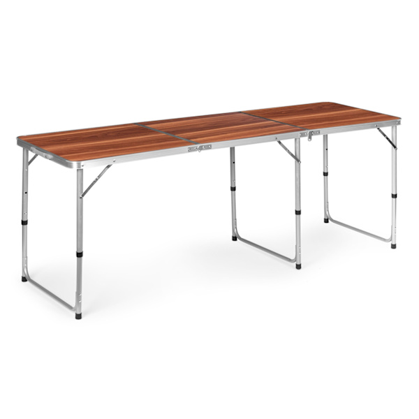 Turistbord, foldbart campingbord, brun plade, 180 x 60 cm