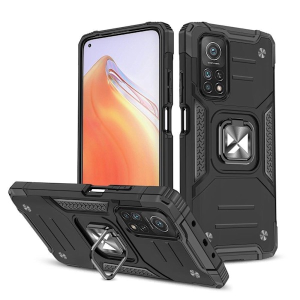 Pansret cover + magnetisk holder Mi Poco M4 Pro 5G / Redmi Note 11 5G Ring Armor sort