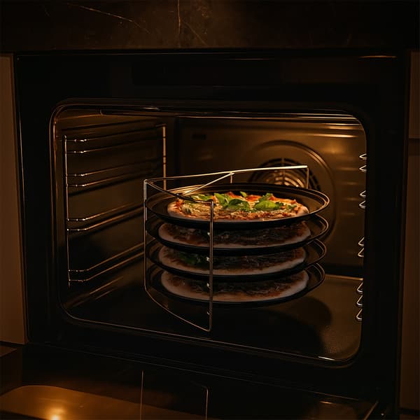 Pizzabricka-set med ställ – 4 st non-stick-brickor