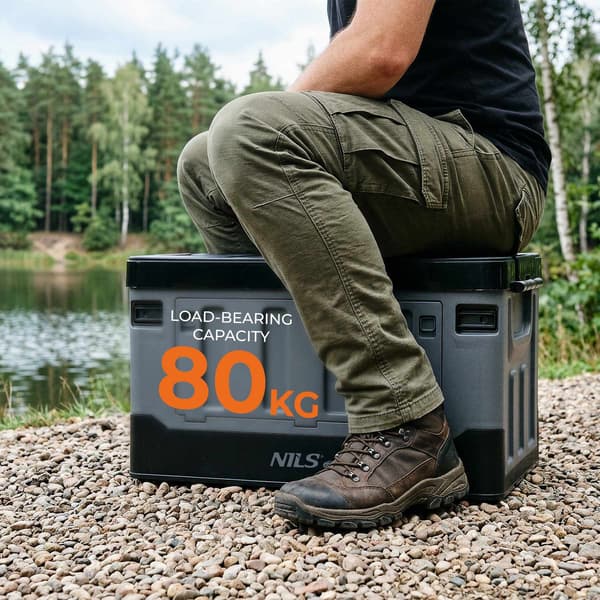 Hopfällbar transportlåda 38L, gråsvart, PP-material