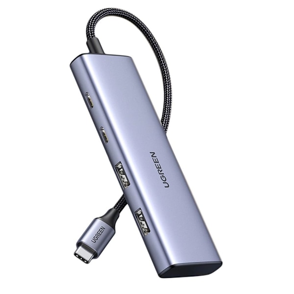 Ugreen Hub USB-C - 2 x USB-A / 2 x USB-C, 20 cm - harmaa