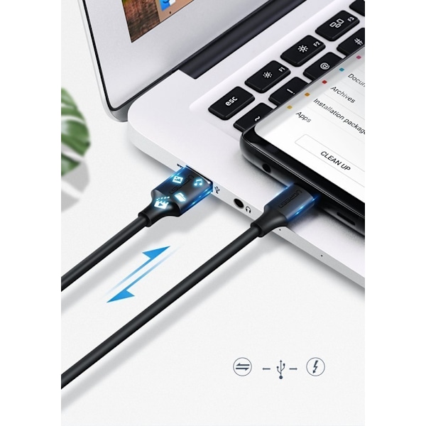 USB-kaapeli - USB-C 3A 3m musta
