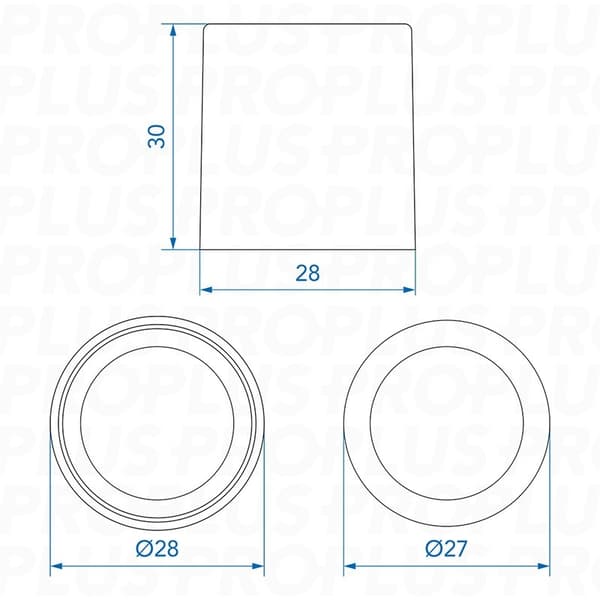 Spildevandsrørsreduktion Ø28 til Ø17 mm PE Sort