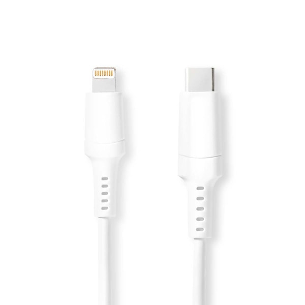 Lightning Kabel | USB 2.0 | Apple Lightning 8-pin | USB-C™ Han | 480 Mbps | Nikkelplateret | 2.00 m | Runde | PVC | Hvid | Box