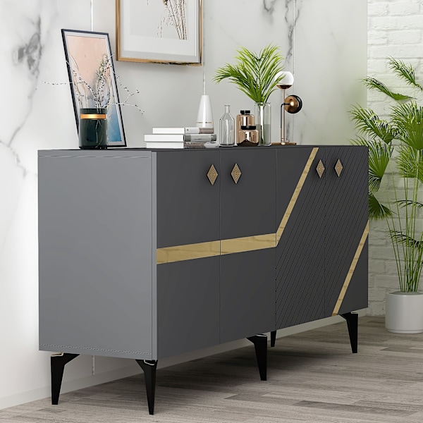 Konsol Iris - antracit, guld